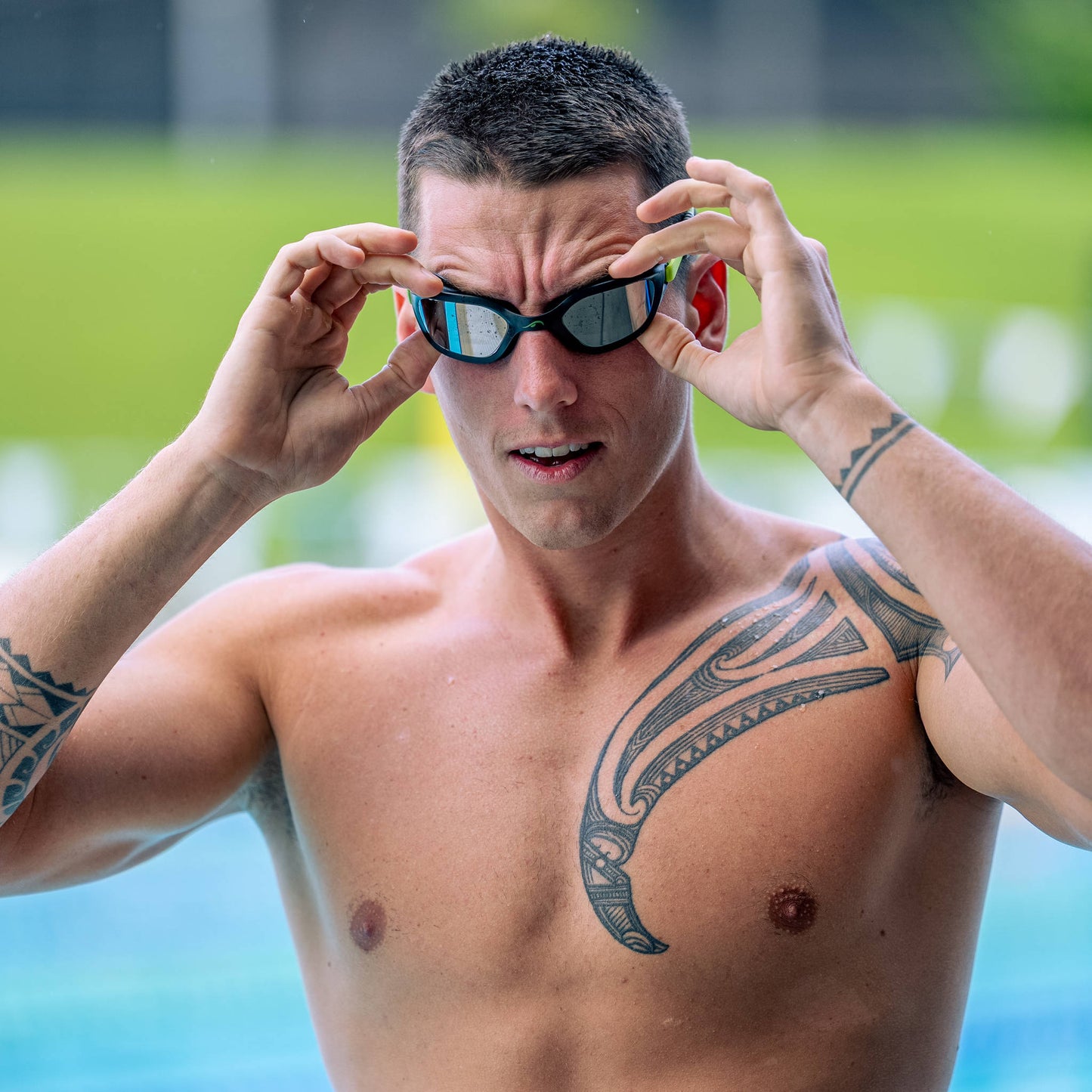 NanoClear™ Flex Swim Goggles Mirror - (Green)