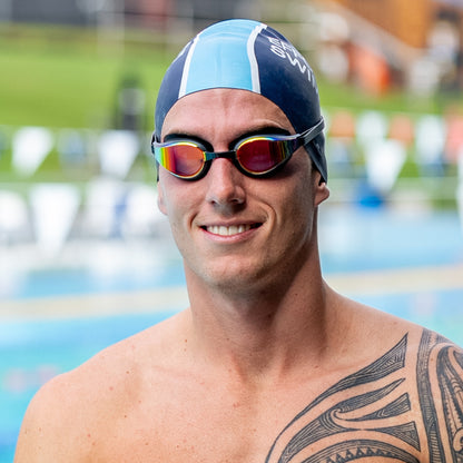 NanoClear™ Strike Swim Goggles Red Mirror - (Black)