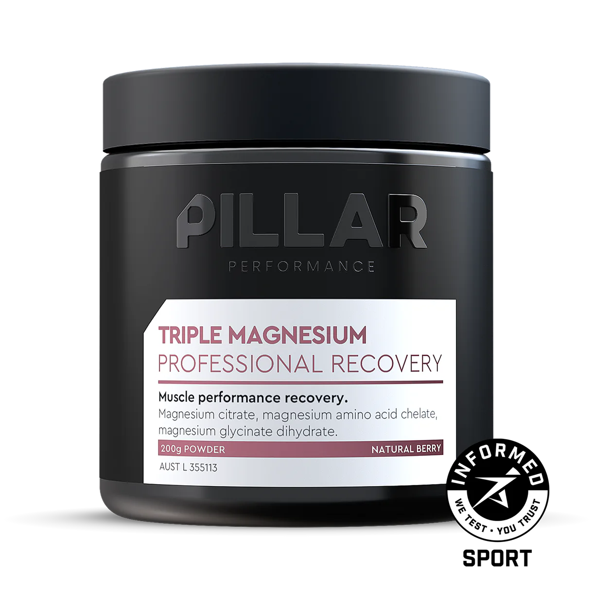 PILLAR PERFORMANCE MAGNESIUM - Triple Magnesium Powder - Natural Berry