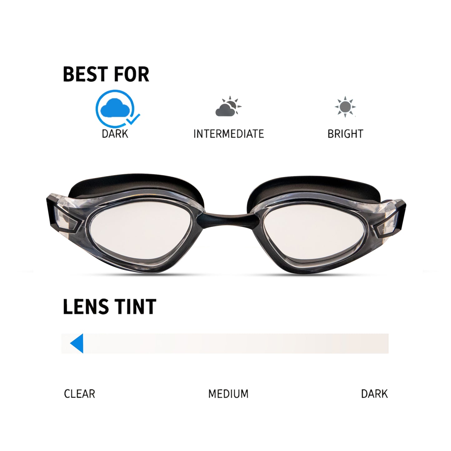 NanoClear™ Recon Swim Goggles Clear - (Black)