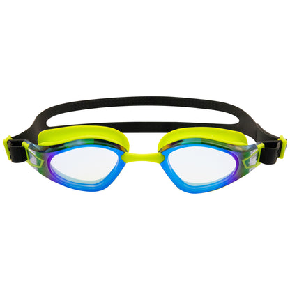 NanoClear Recon swim goggles, fluoro and black mirror lens — view 2