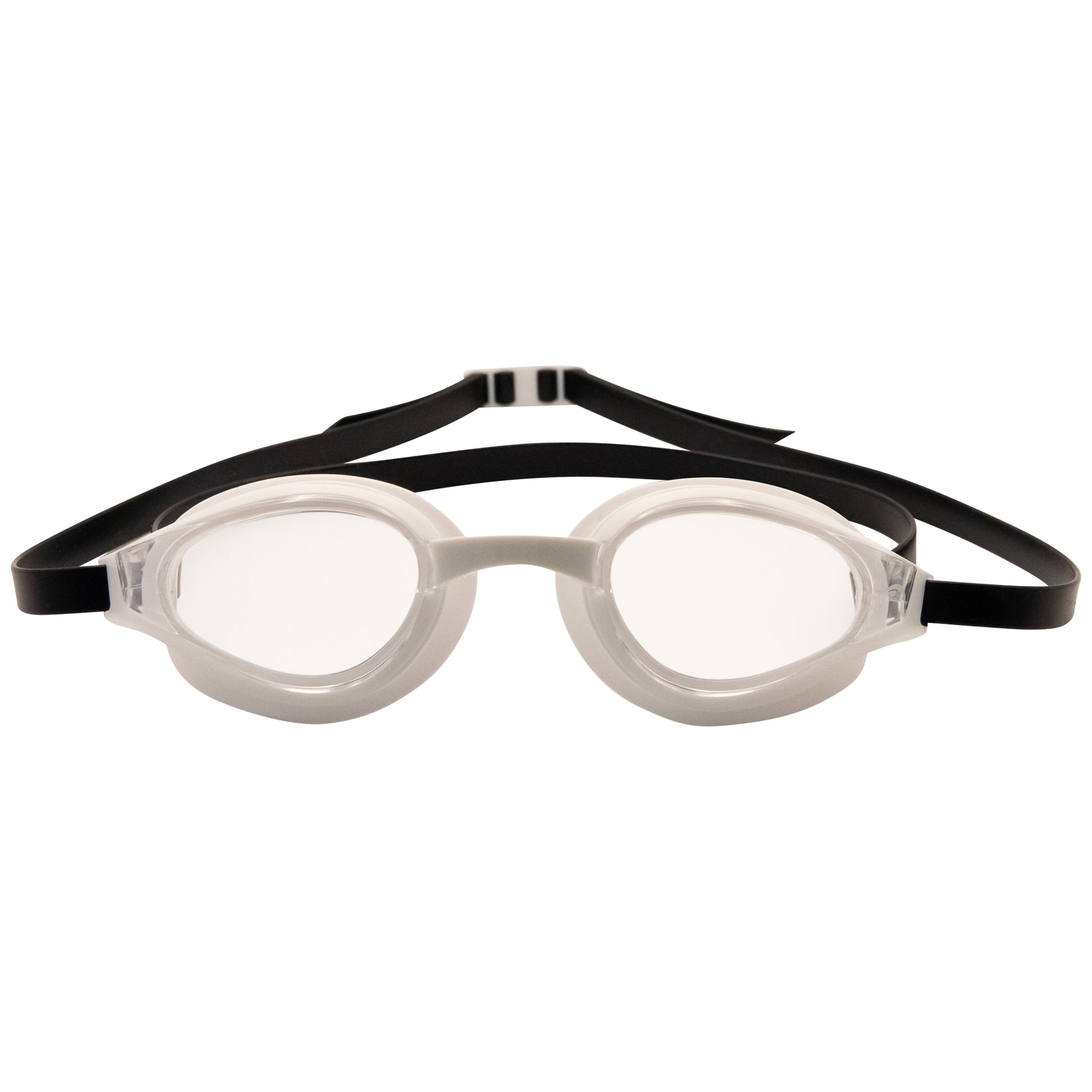 white swimming goggles NanoClear™ Strike Swim Goggles Clear (White/Black) – Effortless Swimming