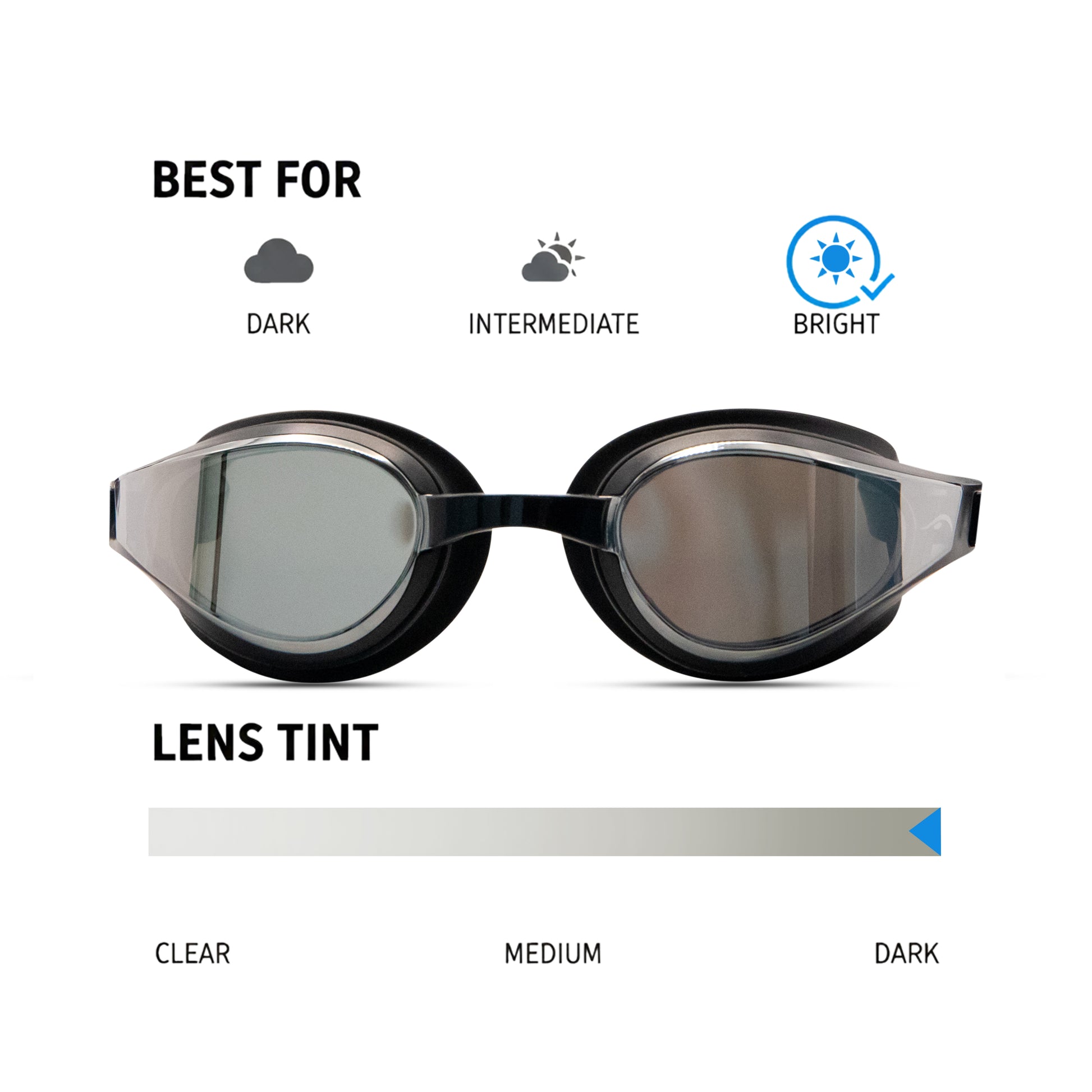 best swim goggles anti fog NanoClear™ Strike Swim Goggles Tinted Mirror