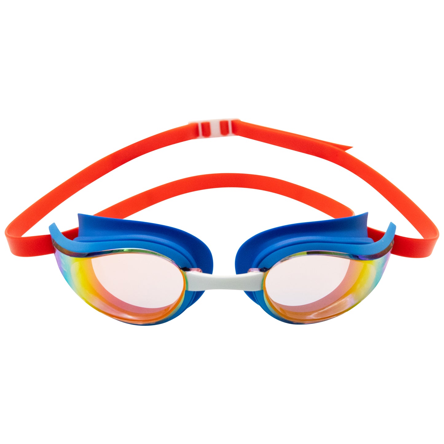 NanoClear™ Strike Swim Goggles Sunrise Mirror - (Blue/Red)