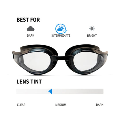 NanoClear™ Strike Swim Goggles Smoke - (Black)