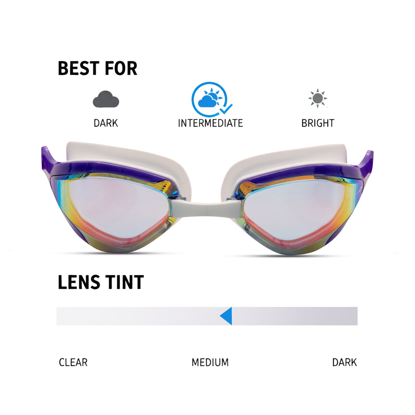 NanoClear™ Viper Swim Goggles Mirror - (Purple)