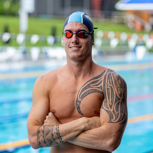 NanoClear™ Ghost Swim Goggles Red Mirror - (Black)