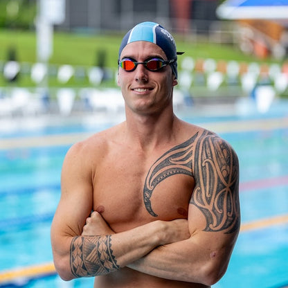 NanoClear™ Ghost Swim Goggles Red Mirror - (Black)