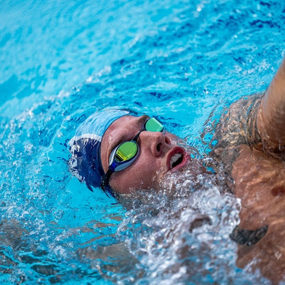 NanoClear™ Ghost Swim Goggles Blue Mirror - (White/Blue)