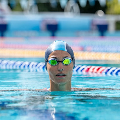 NanoClear™ Ghost Swim Goggles Blue Mirror - (White/Blue)