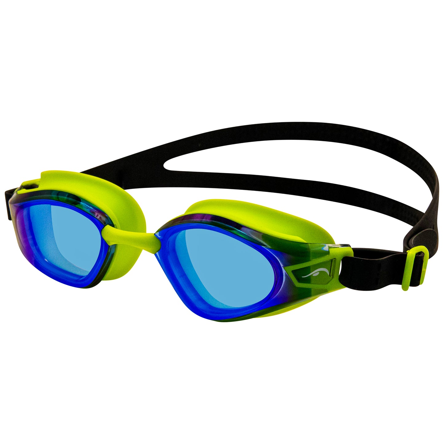 NanoClear Recon swim goggles, fluoro and black mirror lens