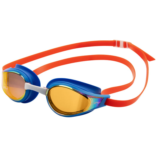 NanoClear™ Strike Swim Goggles Sunrise Mirror - (Blue/Red)