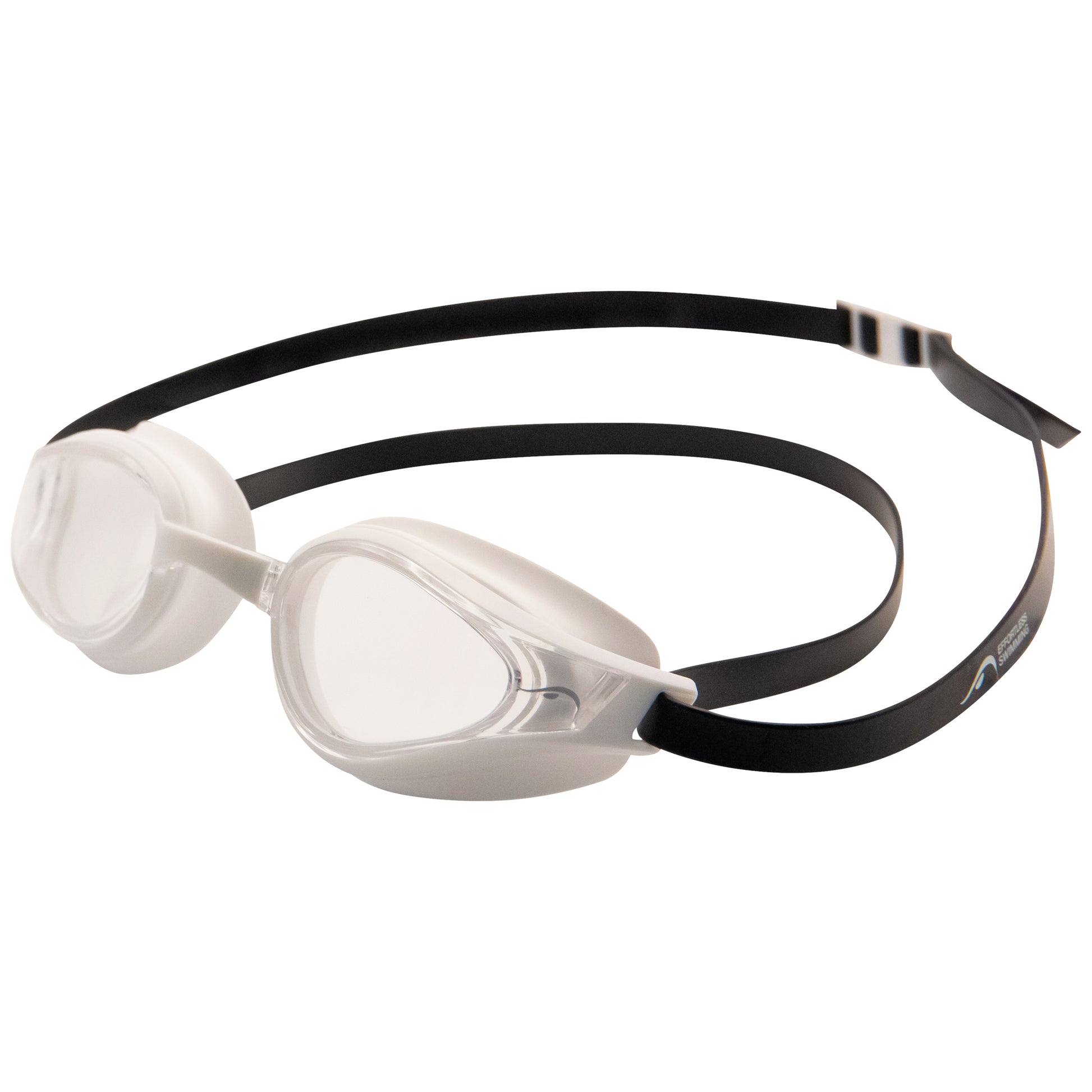 clear swimming goggles NanoClear™ Strike Swim Goggles Clear (White/Black) – Effortless Swimming