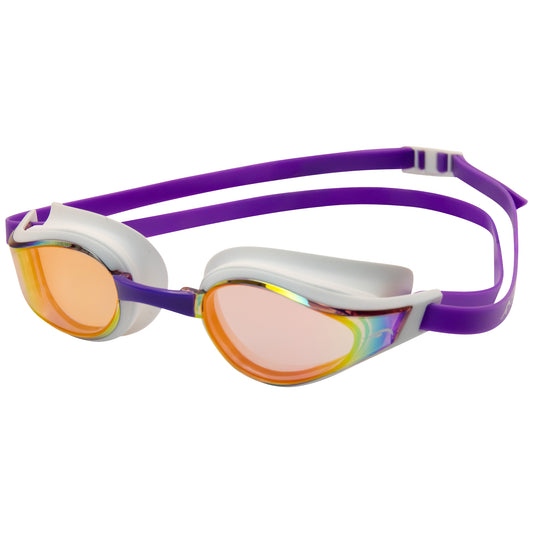 NanoClear™ Strike Swim Goggles Sunrise Mirror - (White/Purple)