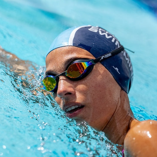 NanoClear™ Ghost Swim Goggles Red Mirror - (Black)