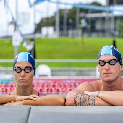 NanoClear Ghost swim goggles, clear lens (black) — worn in the pool